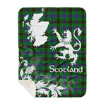 Sherpa Blanket - Tartan Blanket Thistle and Lion Scottish Clan Davidson Modern Plaid Blanket, plaid sherpa blanket queen,purple sherpa blanket,queen sherpa blanket,queen size sherpa blanket,red sherpa blanket,scottish tartan blankets,sherpa blanket,sherpa christmas blanket