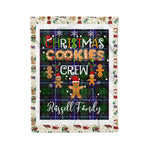 Personalized Gift Tartan Plaid Blanket Clan Russell With Christmas Cookie Baking Crew Christmas Gift Blanket, Plaid Blanket, Christmas Fleece Blanket, Christmas Blanket, Tartan Blanket, Scottish Blanket, Scotland Blanket, Family Name Blanket, Custom Blanket, Personalized Blanket