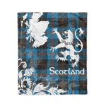 Scotstee Shop Tartan Plaid Fleece Blankets Thistle and Lion Scottish Clan Maule Ancient Plaid Blanket