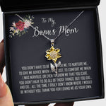 To My Bonus Mom Necklace, Thank You For Everything Mother's Day Gift For Mom Sunflower Pendant Necklace