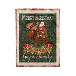 Personalized Gift Plaid Tartan Blanket Clan Gayre With Moose Lover Xmas Gift Santa Riding Christmas Fleece Blanket