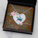 Sea Turtle Necklace Gift for My Beautiful Girlfriend Valentines Necklace Clan Seton Modern Tartan Blue Turtle Necklace