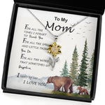 Sunflower Pendant Necklace - Mom Necklace, To My Mom I Love You To The Moon and Back Necklace, Gift For Mom Birthday Necklace