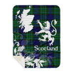 Sherpa Blanket - Tartan Blanket Thistle and Lion Scottish Clan MacCallum Plaid Blanket, plaid sherpa blanket queen,purple sherpa blanket,queen sherpa blanket,queen size sherpa blanket,red sherpa blanket,scottish tartan blankets,sherpa blanket,sherpa christmas blanket