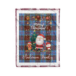 Personalized Gift Tartan Plaid Blanket Clan Anderson Modern With Funny Santa Snowman Reindeer Merry Christmas Fleece Blanket, Home Living Room, Plaid Blanket, Tartan Blanket, Scottish Blanket, Buffalo fleece blanket, Christmas Blanket
