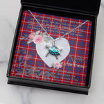 Sea Turtle Necklace Gift for My Beautiful Girlfriend Valentines Necklace Clan Galloway Red Tartan Blue Turtle Necklace