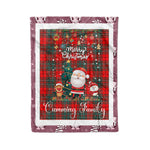 Personalized Gift Tartan Plaid Blanket Clan Cumming With Funny Santa Snowman Reindeer Merry Christmas Fleece Blanket, Home Living Room, Plaid Blanket, Tartan Blanket, Scottish Blanket, Buffalo fleece blanket, Christmas Blanket