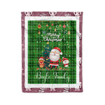 Personalized Gift Tartan Plaid Blanket Clan Boyle With Funny Santa Snowman Reindeer Merry Christmas Fleece Blanket, Home Living Room, Plaid Blanket, Tartan Blanket, Scottish Blanket, Buffalo fleece blanket, Christmas Blanket