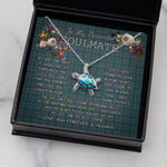 Sea Turtle Necklace To My Beautiful Soulmate Necklace In Your Eyes I Have Found My Home Clan Cockburn Modern Tartan Blue Turtle Necklace