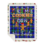 Personalized Gift Tartan Plaid Blanket Clan Weir With Christmas Cookie Baking Crew Christmas Gift Sherpa Blanket, tartan sherpa blanket,buffalo plaid sherpa blanket,christmas sherpa blanket,Christmas Throw Blanket,green plaid sherpa blanket,green sherpa blanket