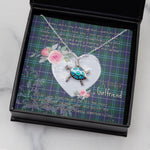 Sea Turtle Necklace Gift for My Beautiful Girlfriend Valentines Necklace Clan Morton Tartan Blue Turtle Necklace