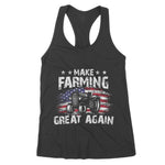 USA Flag Make Farming Great Again Tracter Farming Birthday Women's Tank Top - Scotstee Shop