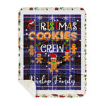Personalized Gift Tartan Plaid Blanket Clan Dunlop Modern With Christmas Cookie Baking Crew Christmas Gift Sherpa Blanket, tartan sherpa blanket,buffalo plaid sherpa blanket,christmas sherpa blanket,Christmas Throw Blanket,green plaid sherpa blanket,green sherpa blanket