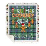 Personalized Gift Tartan Plaid Blanket Clan MacThomas Ancient With Christmas Cookie Baking Crew Christmas Gift Sherpa Blanket, tartan sherpa blanket,buffalo plaid sherpa blanket,christmas sherpa blanket,Christmas Throw Blanket,green plaid sherpa blanket,green sherpa blanket