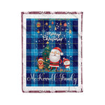 Personalized Gift Tartan Plaid Blanket Clan McKerrell With Funny Santa Snowman Reindeer Merry Christmas Fleece Blanket, Home Living Room, Plaid Blanket, Tartan Blanket, Scottish Blanket, Buffalo fleece blanket, Christmas Blanket