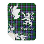 Sherpa Blanket - Tartan Blanket Thistle and Lion Scottish Clan Galbraith Modern Plaid Blanket, plaid sherpa blanket queen,purple sherpa blanket,queen sherpa blanket,queen size sherpa blanket,red sherpa blanket,scottish tartan blankets,sherpa blanket,sherpa christmas blanket