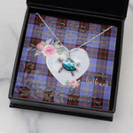 Sea Turtle Necklace Gift for My Beautiful Girlfriend Valentines Necklace Clan Rutherford Tartan Blue Turtle Necklace
