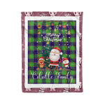 Personalized Gift Tartan Plaid Blanket Clan Colville With Funny Santa Snowman Reindeer Merry Christmas Fleece Blanket, Home Living Room, Plaid Blanket, Tartan Blanket, Scottish Blanket, Buffalo fleece blanket, Christmas Blanket
