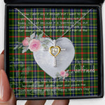 Gift For My Beautiful Girlfriend Necklace Valentine Necklace Clan Bisset Tartan Cross Dancing Necklace Scottish Tartan Jewelry