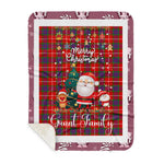 Personalized Gift Tartan Plaid Blanket Clan Grant of Lurg With Funny Santa Snowman Reindeer Merry Christmas Gift Sherpa Blanket, blue plaid sherpa blanket,blue tartan sherpa blanket,Buchan,buffalo plaid sherpa blanket,christmas sherpa blanket,Christmas Throw Blanket