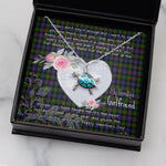 Sea Turtle Necklace Gift for My Beautiful Girlfriend Valentines Necklace Clan Murray of Atholl Modern Tartan Blue Turtle Necklace