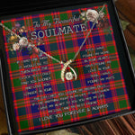 To My Beautiful Soulmate Necklace In Your Eyes I Have Found My Home Clan MacIntyre Tartan Wishbone Dancing Necklace