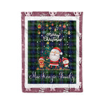 Personalized Gift Tartan Plaid Blanket Clan MacKenzie With Funny Santa Snowman Reindeer Merry Christmas Fleece Blanket, Home Living Room, Plaid Blanket, Tartan Blanket, Scottish Blanket, Buffalo fleece blanket, Christmas Blanket