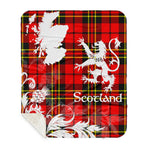 Sherpa Blanket - Tartan Blanket Thistle and Lion Scottish Clan Brodie Plaid Blanket, plaid sherpa blanket queen,purple sherpa blanket,queen sherpa blanket,queen size sherpa blanket,red sherpa blanket,scottish tartan blankets,sherpa blanket,sherpa christmas blanket
