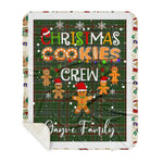 Personalized Gift Tartan Plaid Blanket Clan Gayre With Christmas Cookie Baking Crew Christmas Gift Sherpa Blanket, tartan sherpa blanket,buffalo plaid sherpa blanket,christmas sherpa blanket,Christmas Throw Blanket,green plaid sherpa blanket,green sherpa blanket
