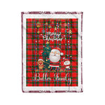 Personalized Gift Tartan Plaid Blanket Clan Butter With Funny Santa Snowman Reindeer Merry Christmas Fleece Blanket, Home Living Room, Plaid Blanket, Tartan Blanket, Scottish Blanket, Buffalo fleece blanket, Christmas Blanket