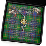 To My Beautiful Soulmate Sunflower Necklace In Your Eyes I Have Found My Home Clan Tait Tartan Jewelry For Girlfriend, Tartan Sunflower Pendant Necklace, Scottish Tartan Jewelry, valentine necklace, necklace girlfriend, necklace for wife, cute necklaces for girlfriend, jewelry for girlfriend, to my soulmate necklace, to my future wife necklace
