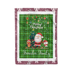 Personalized Gift Tartan Plaid Blanket Clan Forrester Hunting With Funny Santa Snowman Reindeer Merry Christmas Fleece Blanket, Christmas Blanket, Plaid Blanket, Tartan Blanket,Scottish Blanket