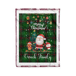 Personalized Gift Tartan Plaid Blanket Clan Orrock With Funny Santa Snowman Reindeer Merry Christmas Fleece Blanket, Home Living Room, Plaid Blanket, Tartan Blanket, Scottish Blanket, Buffalo fleece blanket, Christmas Blanket