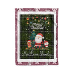 Personalized Gift Tartan Plaid Blanket Clan MacLean Hunting With Funny Santa Snowman Reindeer Merry Christmas Fleece Blanket, Home Living Room, Plaid Blanket, Tartan Blanket, Scottish Blanket, Buffalo fleece blanket, Christmas Blanket