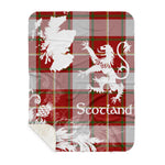 Sherpa Blanket - Tartan Blanket Thistle and Lion Scottish Clan MacFie Plaid Blanket, plaid sherpa blanket queen,purple sherpa blanket,queen sherpa blanket,queen size sherpa blanket,red sherpa blanket,scottish tartan blankets,sherpa blanket,sherpa christmas blanket