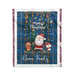 Personalized Gift Tartan Plaid Blanket Clan Bairn With Funny Santa Snowman Reindeer Merry Christmas Fleece Blanket, Home Living Room, Plaid Blanket, Tartan Blanket, Scottish Blanket, Buffalo fleece blanket, Christmas Blanket