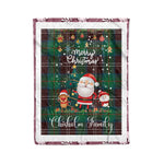 Personalized Gift Tartan Plaid Blanket Clan Chisholm Hunting Ancient With Funny Santa Snowman Reindeer Merry Christmas Fleece Blanket, Home Living Room, Plaid Blanket, Tartan Blanket, Scottish Blanket, Buffalo fleece blanket, Christmas Blanket