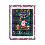 Personalized Gift Tartan Plaid Blanket Clan Fletcher With Funny Santa Snowman Reindeer Merry Christmas Fleece Blanket, Home Living Room, Plaid Blanket, Tartan Blanket, Scottish Blanket, Buffalo fleece blanket, Christmas Blanket