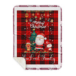 Personalized Gift Tartan Plaid Blanket Clan MacLeod Of Raasay With Funny Santa Snowman Reindeer Merry Christmas Gift Sherpa Blanket, blue plaid sherpa blanket,blue tartan sherpa blanket,Buchan,buffalo plaid sherpa blanket,christmas sherpa blanket,Christmas Throw Blanket