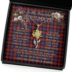 To My Beautiful Soulmate Sunflower Necklace In Your Eyes I Have Found My Home Clan Broun Modern Tartan Jewelry For Girlfriend, Tartan Sunflower Pendant Necklace, Scottish Tartan Jewelry, valentine necklace, necklace girlfriend, necklace for wife, cute necklaces for girlfriend, jewelry for girlfriend, to my soulmate necklace, to my future wife necklace