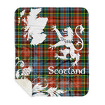 Sherpa Blanket - Tartan Blanket Thistle and Lion Scottish Clan Caledonia Plaid Blanket, plaid sherpa blanket queen,purple sherpa blanket,queen sherpa blanket,queen size sherpa blanket,red sherpa blanket,scottish tartan blankets,sherpa blanket,sherpa christmas blanket