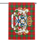 Scotstee Shop - Scotstee Shop Tartan Garden Flag Chisholm Tartan Flag Clan Badge With Lion Scottish Tartan House Flag