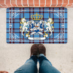 Doormat - Welcome Mat Scottish Elliot Ancient Clan Badge Tartan Door Mat, Plaid Doormat