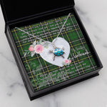 Sea Turtle Necklace Gift for My Beautiful Girlfriend Valentines Necklace Clan MacAlpine Modern Tartan Blue Turtle Necklace