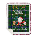 Personalized Gift Tartan Plaid Blanket Clan Henderson Modern With Funny Santa Snowman Reindeer Merry Christmas Gift Sherpa Blanket, blue plaid sherpa blanket,blue tartan sherpa blanket,Buchan,buffalo plaid sherpa blanket,christmas sherpa blanket,Christmas Throw Blanket