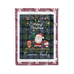 Personalized Gift Tartan Plaid Blanket Clan Cameron of Erracht Ancient With Funny Santa Snowman Reindeer Merry Christmas Fleece Blanket, Home Living Room, Plaid Blanket, Tartan Blanket, Scottish Blanket, Buffalo fleece blanket, Christmas Blanket
