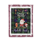 Personalized Gift Tartan Plaid Blanket Clan Monteith Modern With Funny Santa Snowman Reindeer Merry Christmas Fleece Blanket, Home Living Room, Plaid Blanket, Tartan Blanket, Scottish Blanket, Buffalo fleece blanket, Christmas Blanket