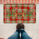 Doormat - Welcome Mat Scottish Clan Chattan Tartan Door Mat, Plaid Doormat With Thistle and Two Lion Scottish
