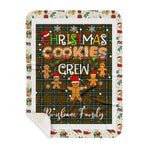 Personalized Gift Tartan Plaid Blanket Clan Brisbane With Christmas Cookie Baking Crew Christmas Gift Sherpa Blanket, tartan sherpa blanket,buffalo plaid sherpa blanket,christmas sherpa blanket,Christmas Throw Blanket,green plaid sherpa blanket,green sherpa blanket