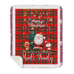 Personalized Gift Tartan Plaid Blanket Clan Maule With Funny Santa Snowman Reindeer Merry Christmas Gift Sherpa Blanket, blue plaid sherpa blanket,blue tartan sherpa blanket,Buchan,buffalo plaid sherpa blanket,christmas sherpa blanket,Christmas Throw Blanket